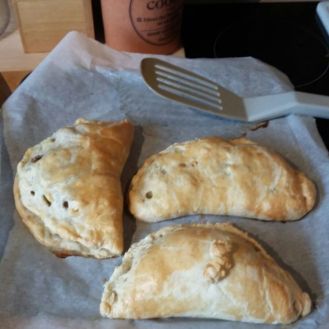 Three of the cooked pasties